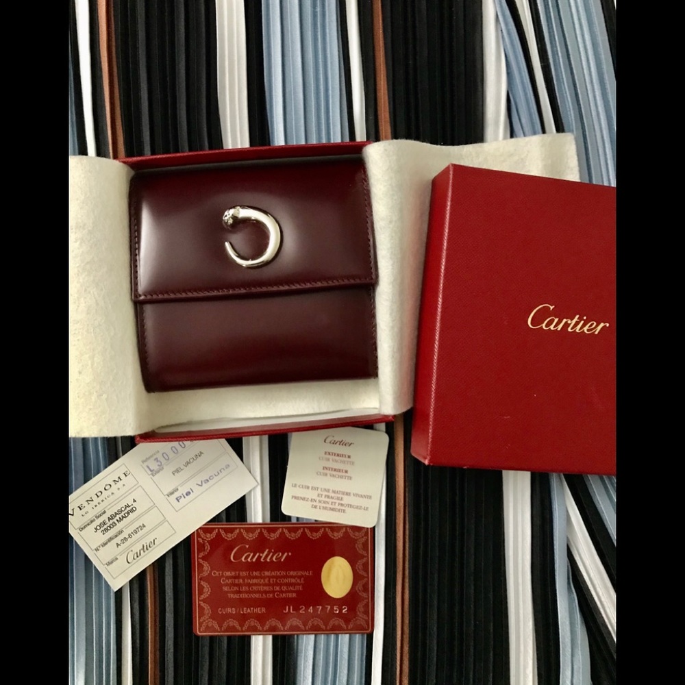 MUST DE CARTIER PANTHER LEATHER WALLET.